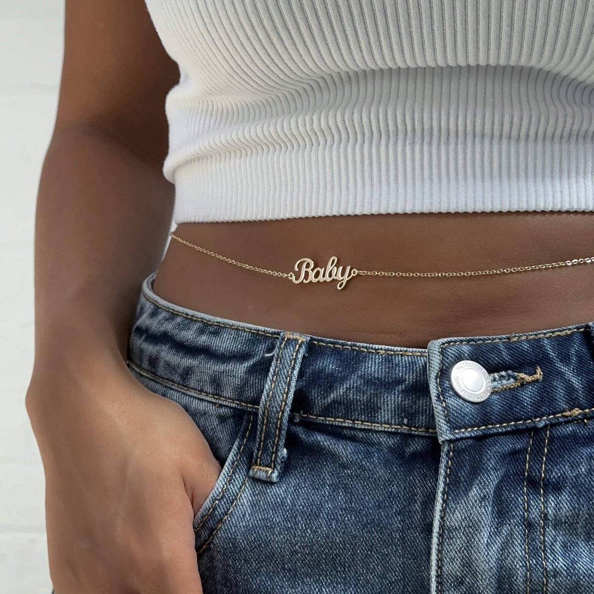 Miami Custom Name Belly Chain - ISMI JEWELS