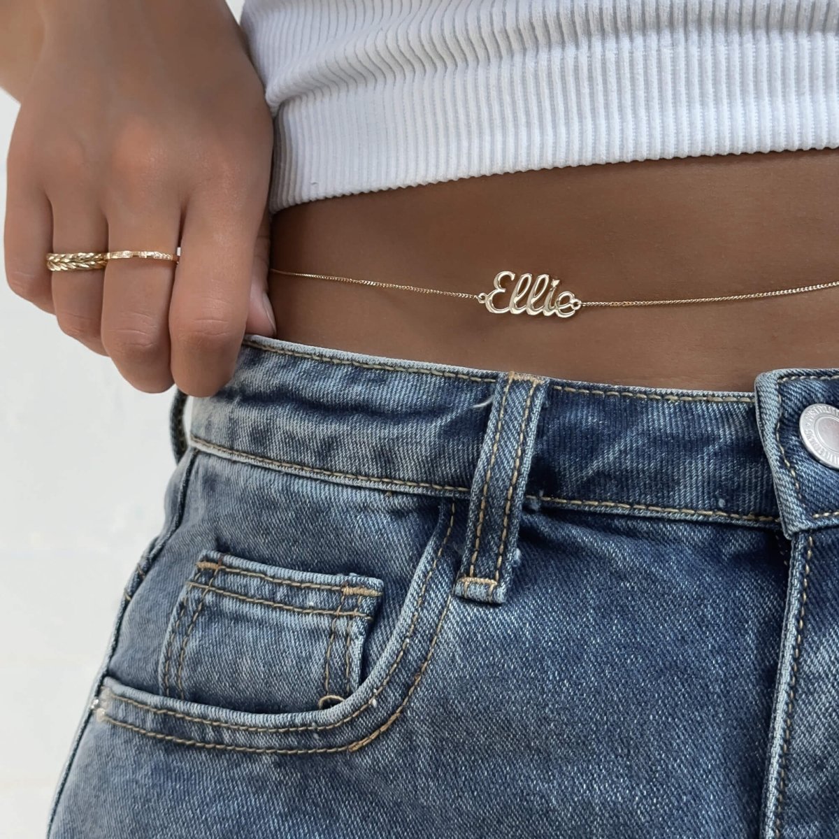 Miami Custom Name Belly Chain - ISMI JEWELS
