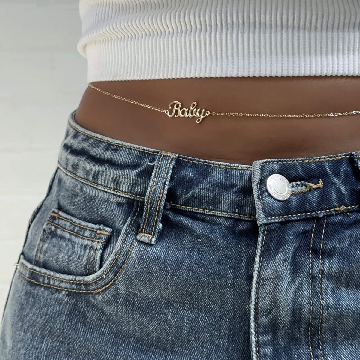 Miami Custom Name Belly Chain - ISMI JEWELS