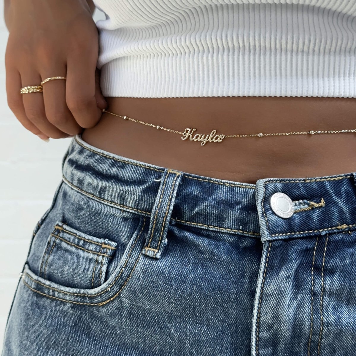 Miami Custom Name Belly Chain - ISMI JEWELS