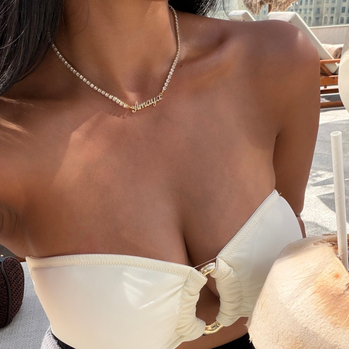 Miami Name Tennis Necklace - ISMI JEWELS