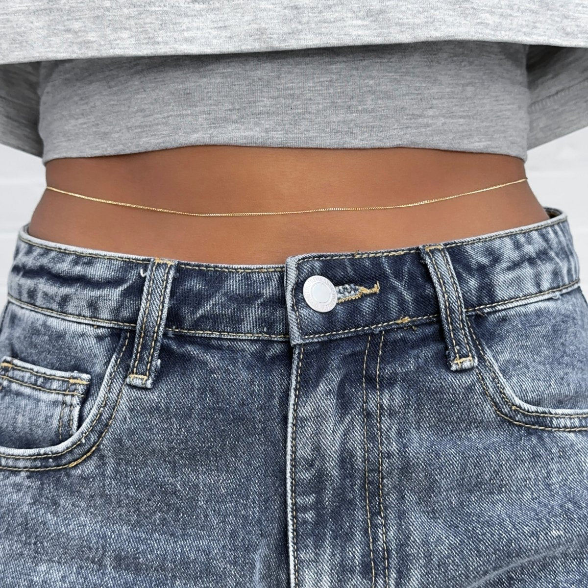 Mini Curb Belly Chain - ISMI JEWELS