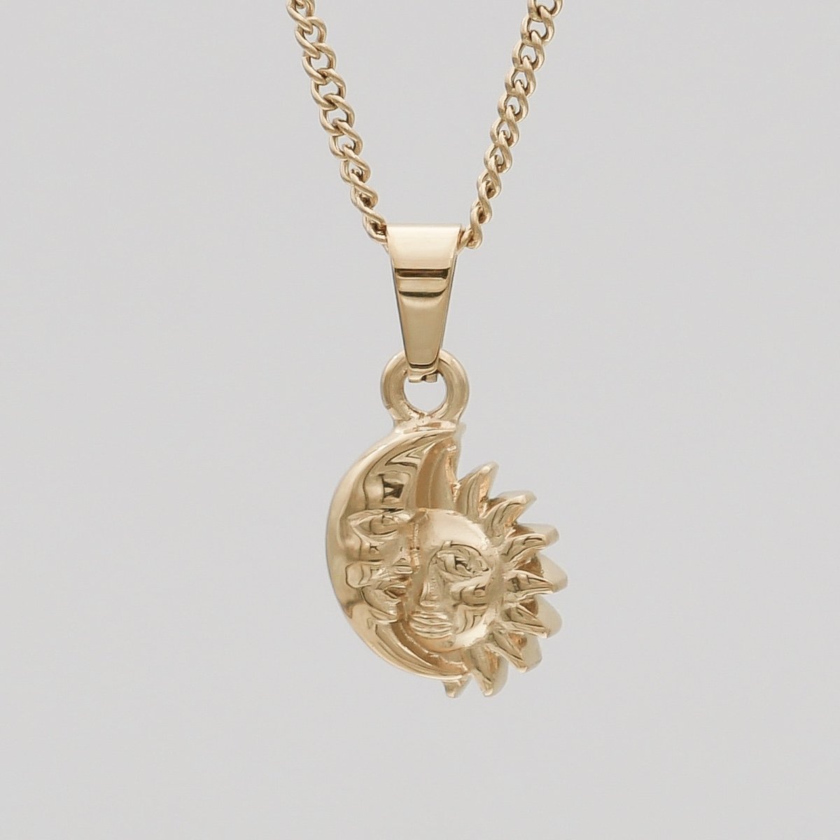 Moon and Sun Pendant Necklace - ISMI JEWELS
