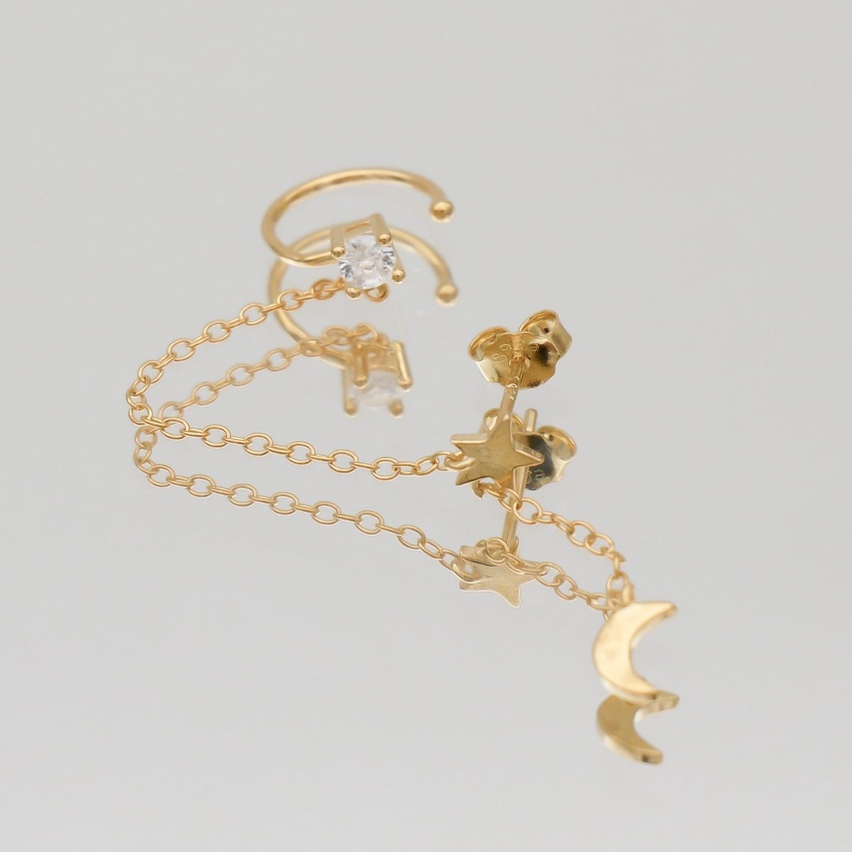 Moon & Star Drop Earring - ISMI JEWELS
