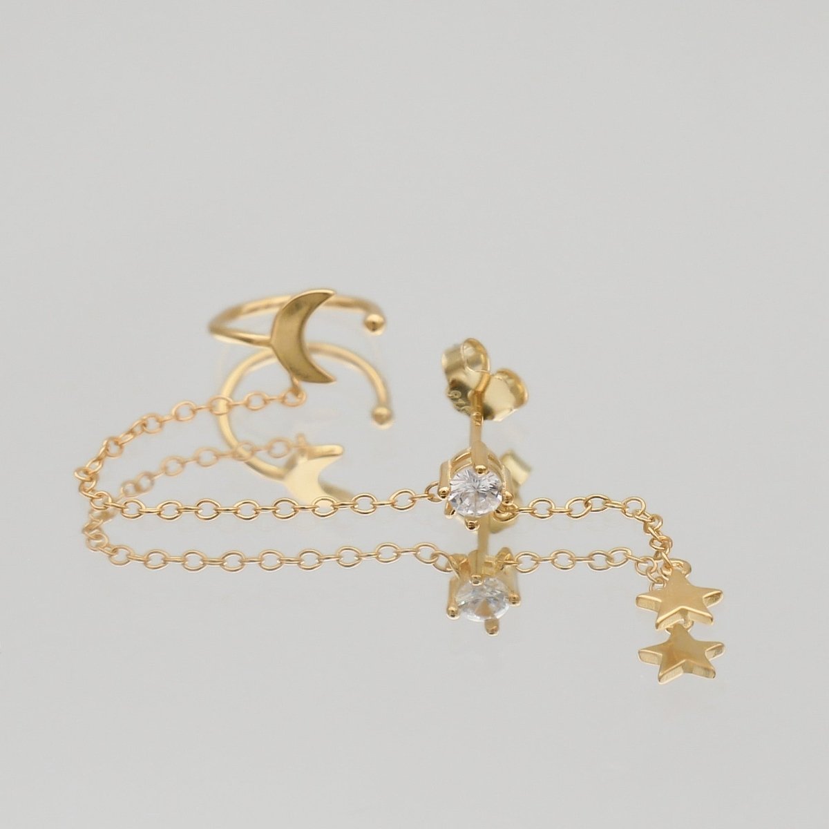 Moon & Star Drop Earring - ISMI JEWELS