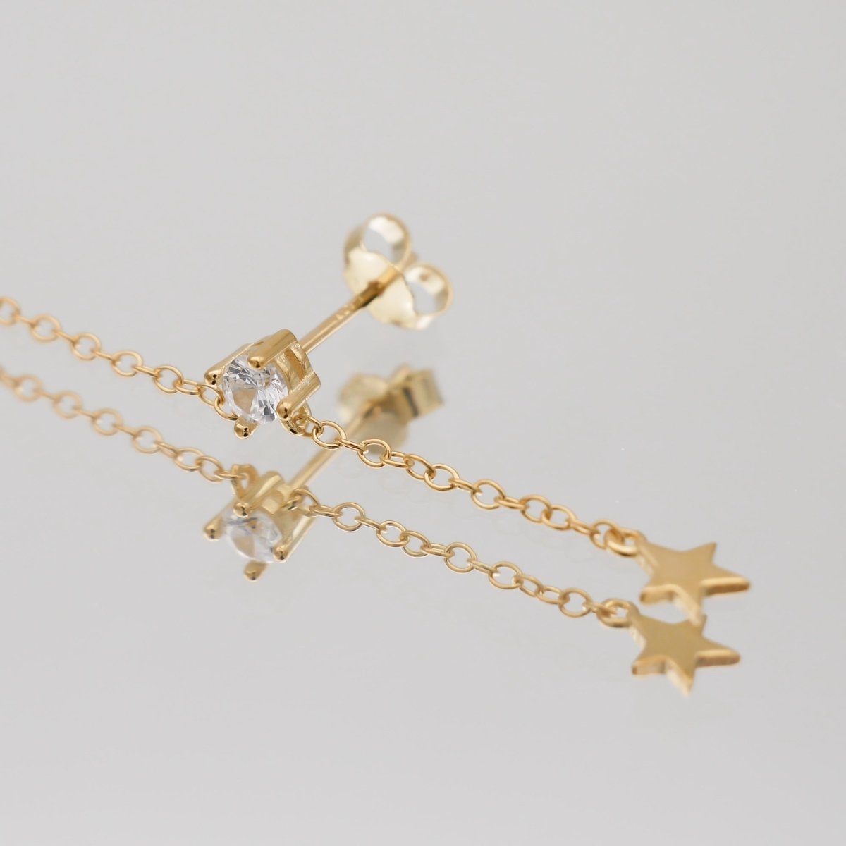 Moon & Star Drop Earring - ISMI JEWELS