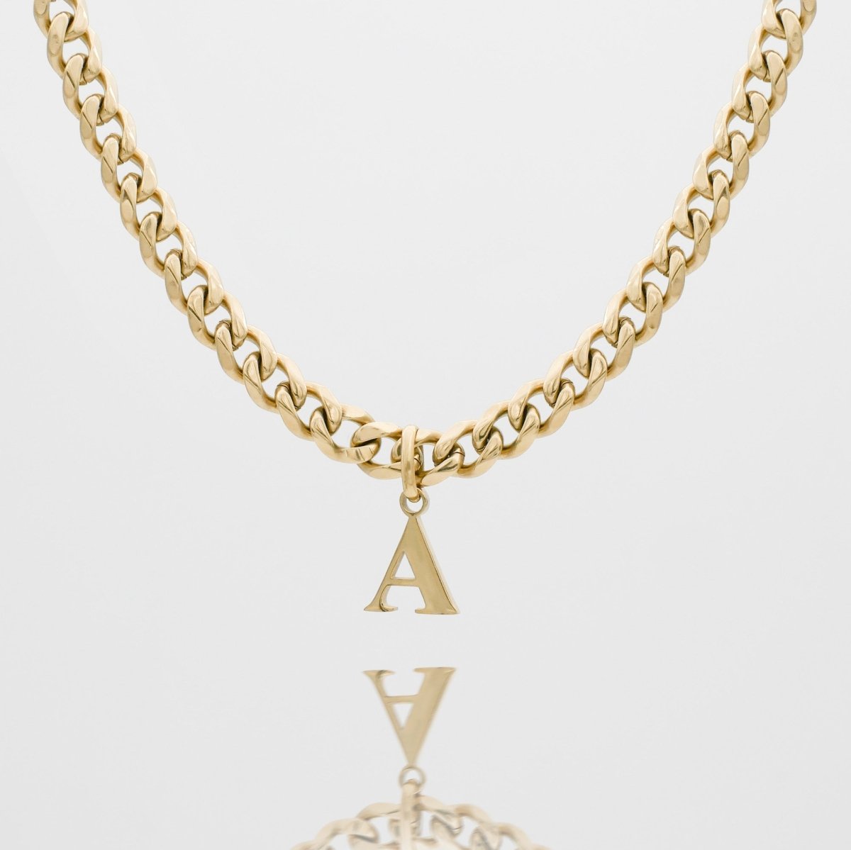 Mya Initial necklace | Thick Cuban - ISMI JEWELS