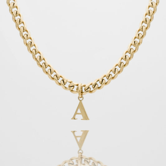 Mya Initial necklace | Thick Cuban - ISMI JEWELS