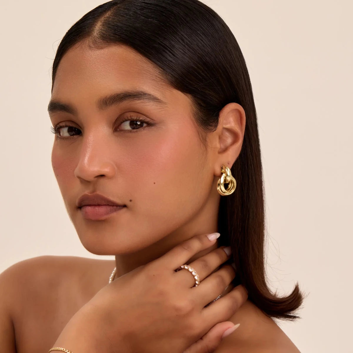 Nadia Knot Knocker Earrings - ISMI JEWELS