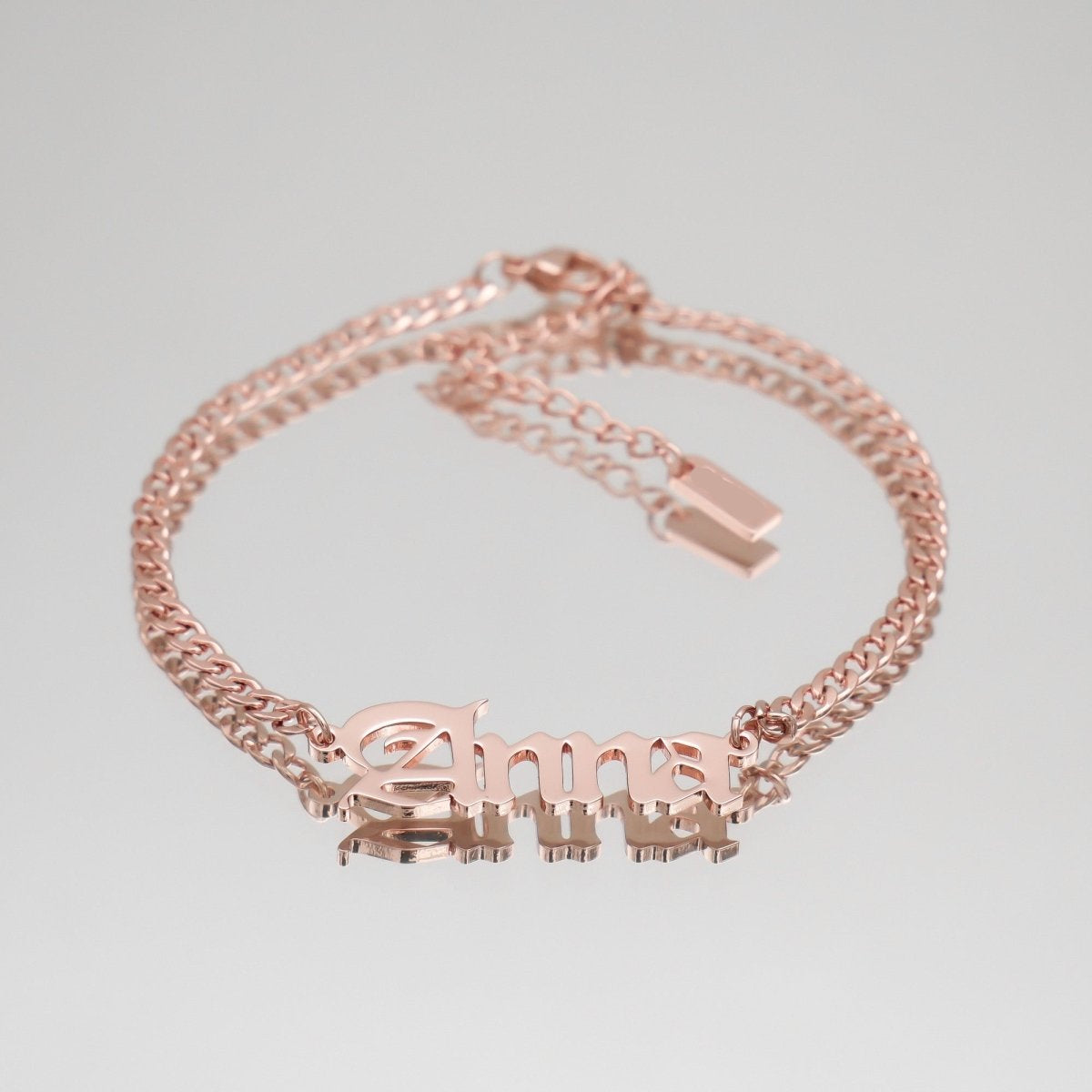 Old English Custom Name Anklet - ISMI JEWELS
