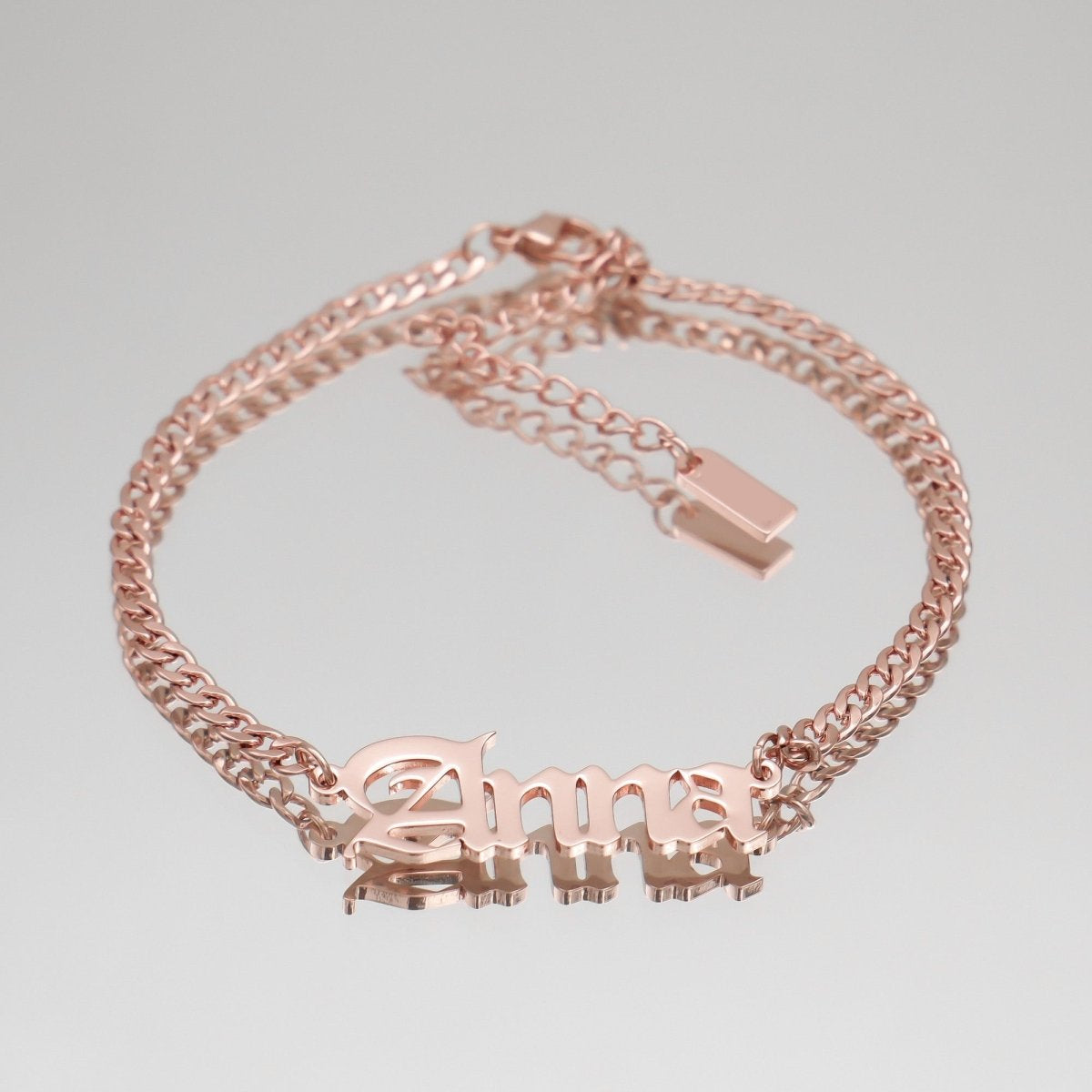 Old English Custom Name Anklet - ISMI JEWELS
