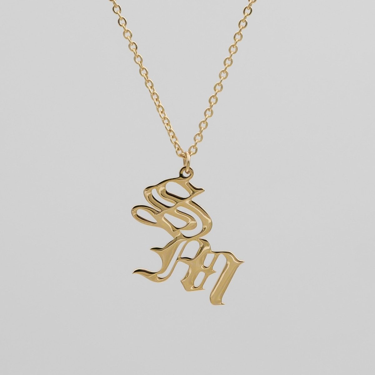 Old English Double Initial Necklace - ISMI JEWELS