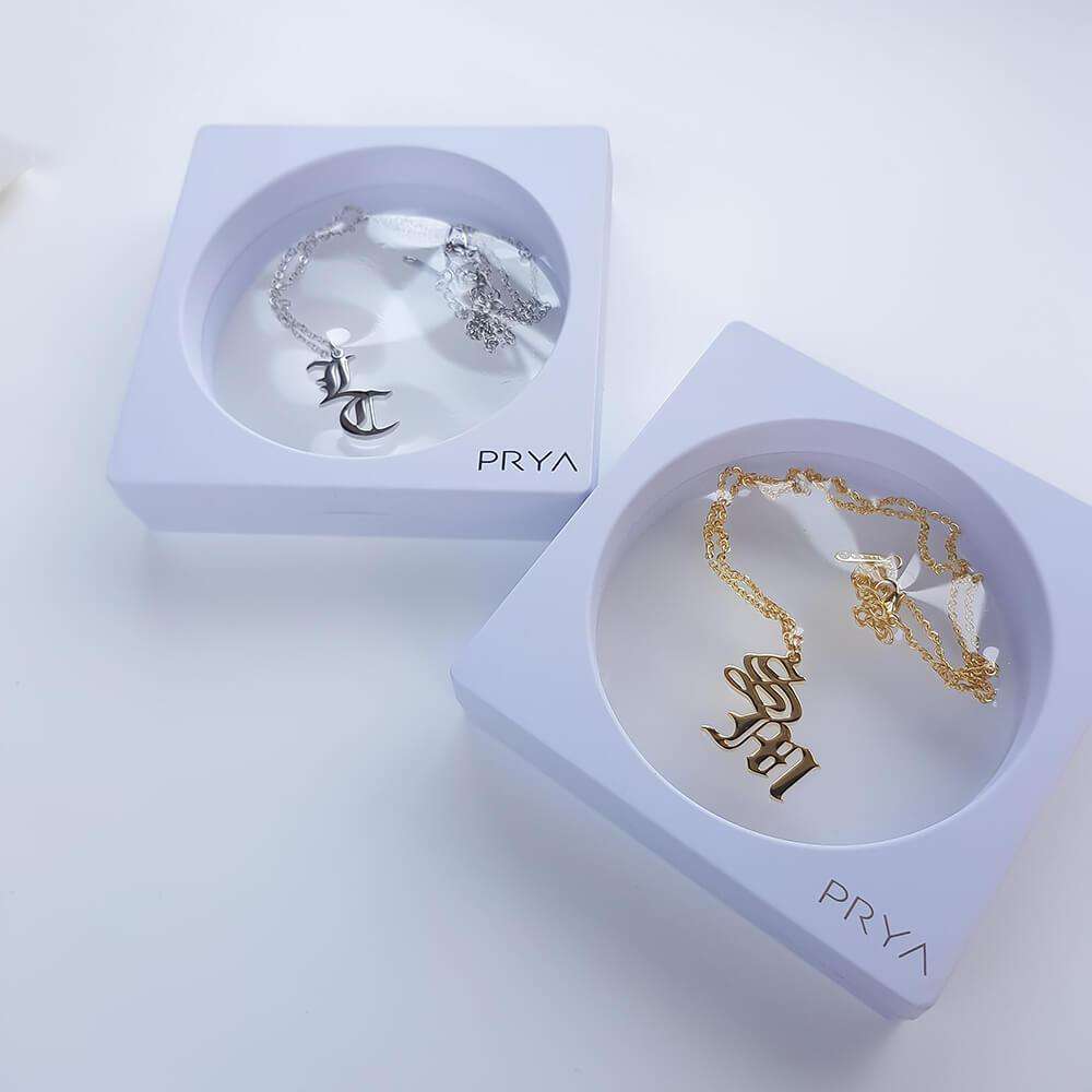 Old English Double Initial Necklace - ISMI JEWELS