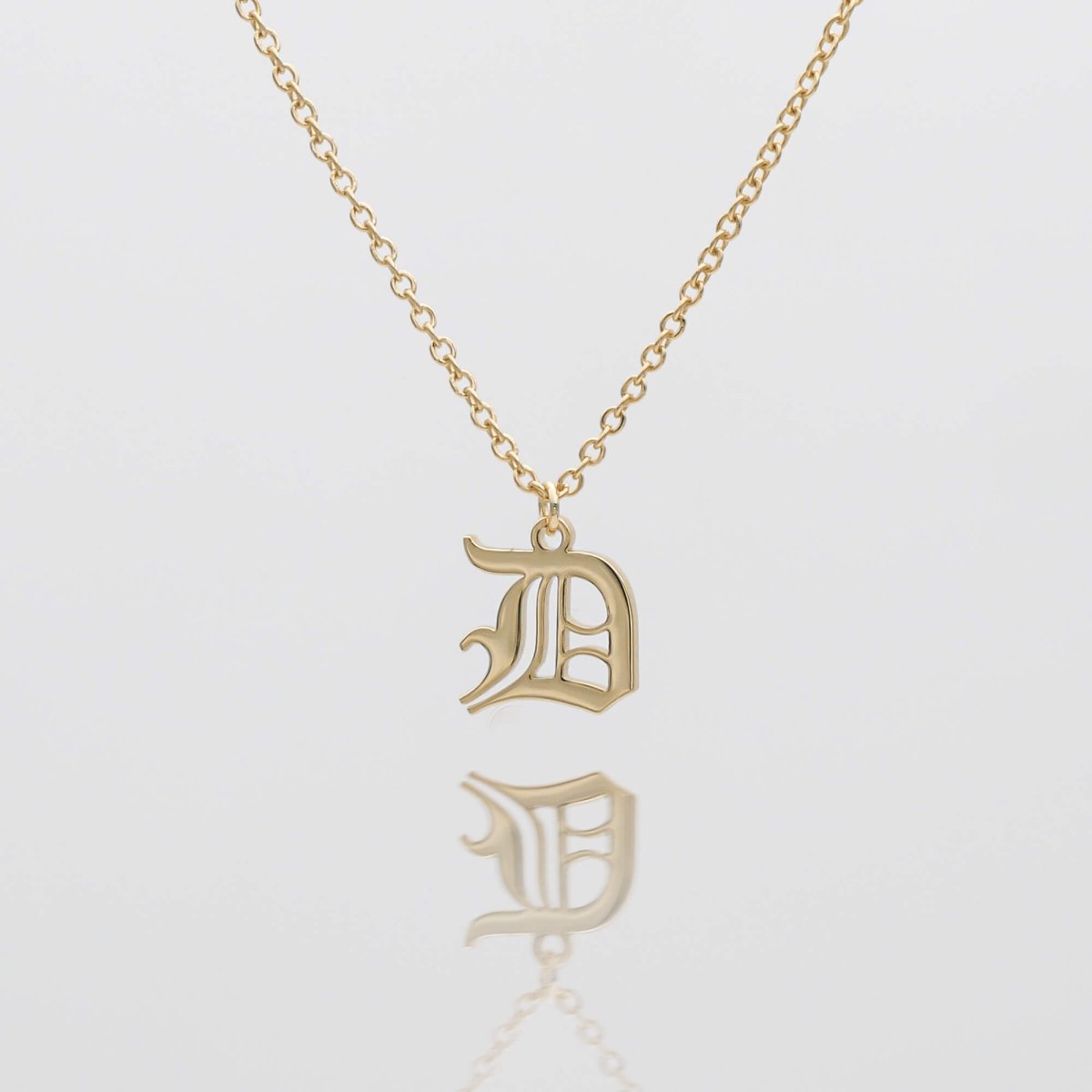 Old English Initial Necklace - ISMI JEWELS