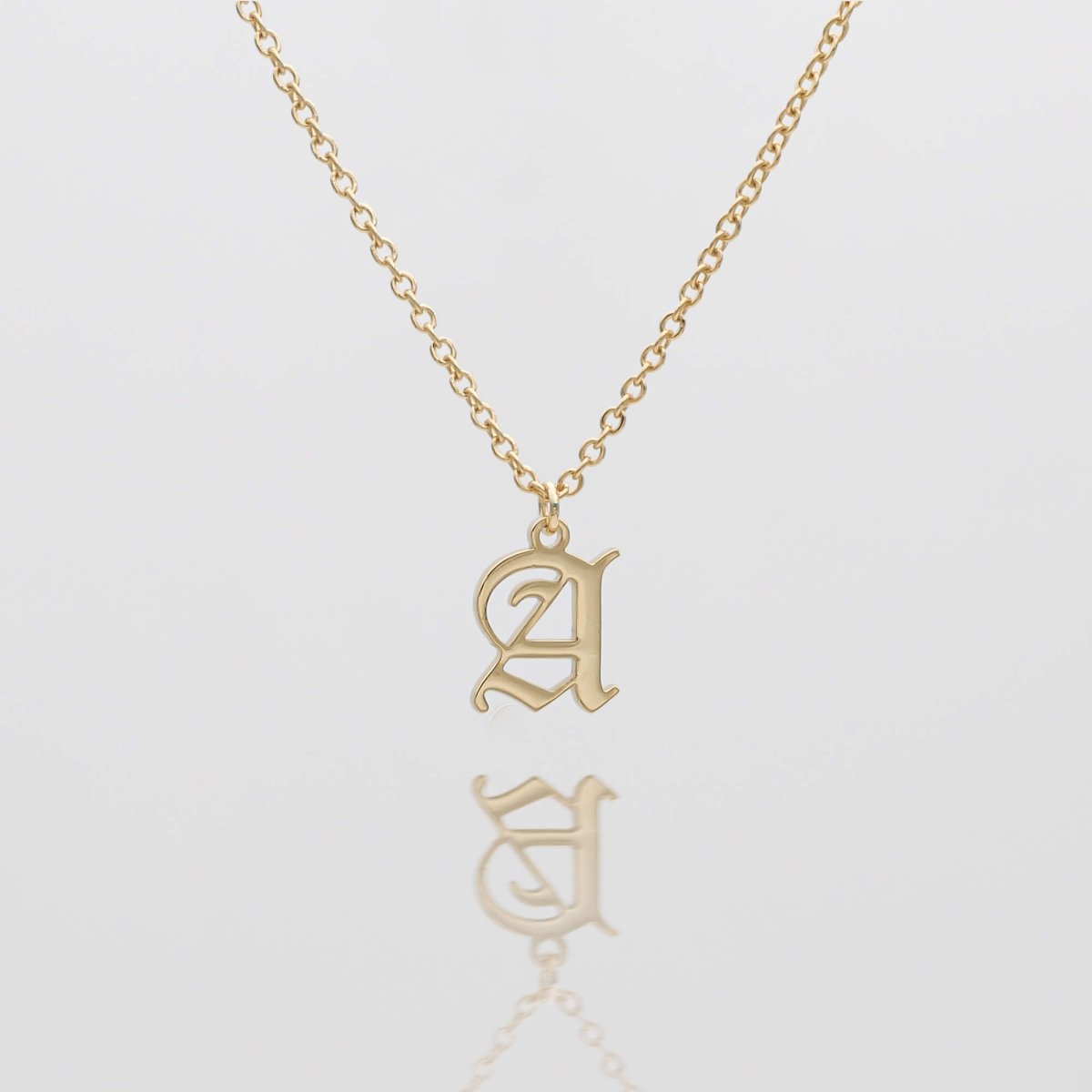 Old English Initial Necklace - ISMI JEWELS