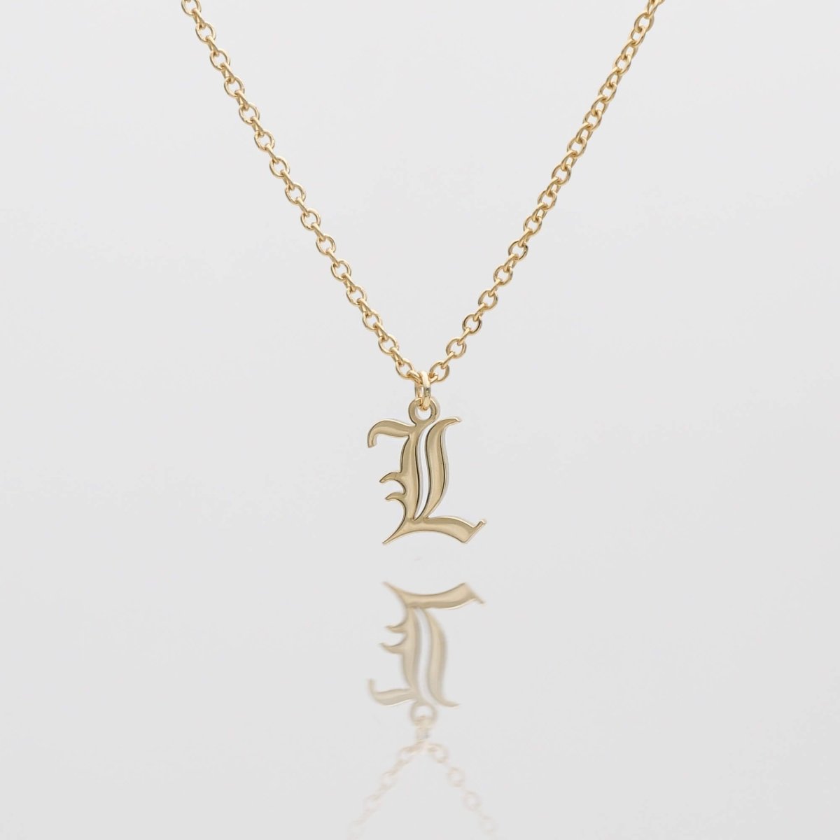 Old English Initial Necklace - ISMI JEWELS