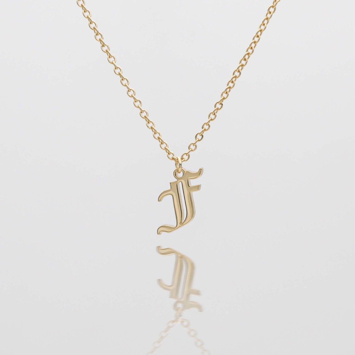 Old English Initial Necklace - ISMI JEWELS