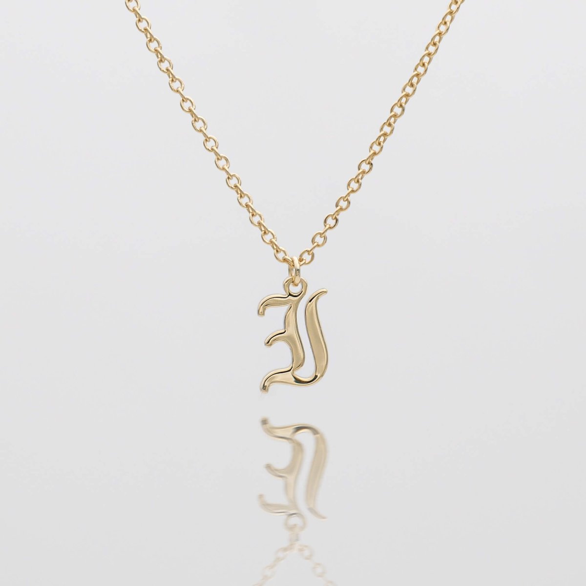 Old English Initial Necklace - ISMI JEWELS