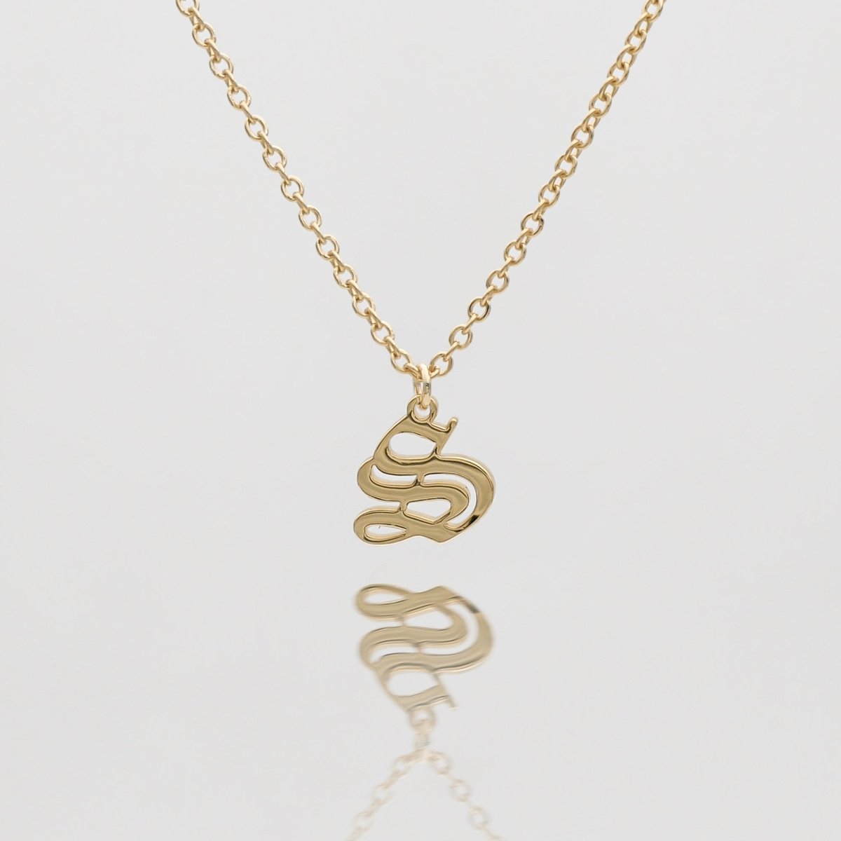 Old English Initial Necklace - ISMI JEWELS