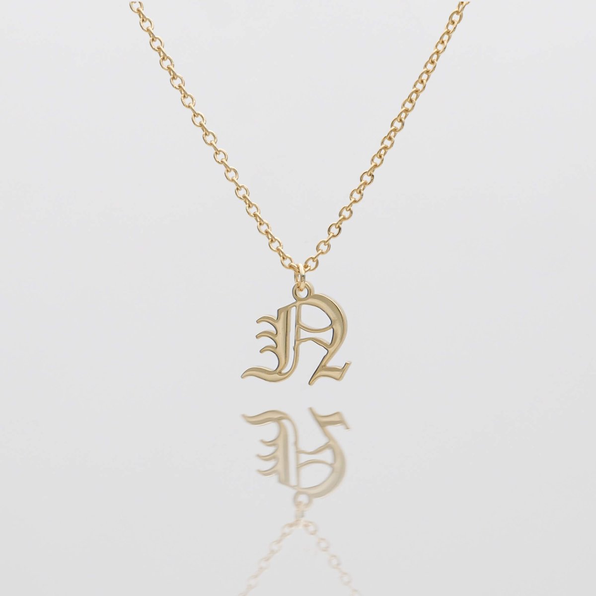 Old English Initial Necklace - ISMI JEWELS