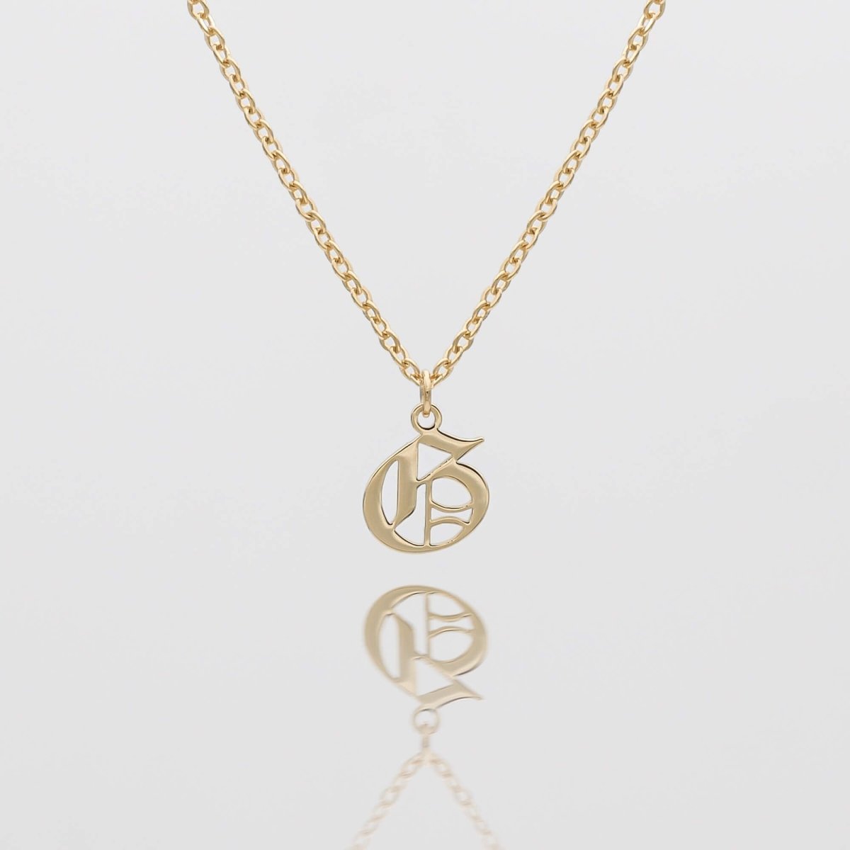 Old English Initial Necklace - ISMI JEWELS