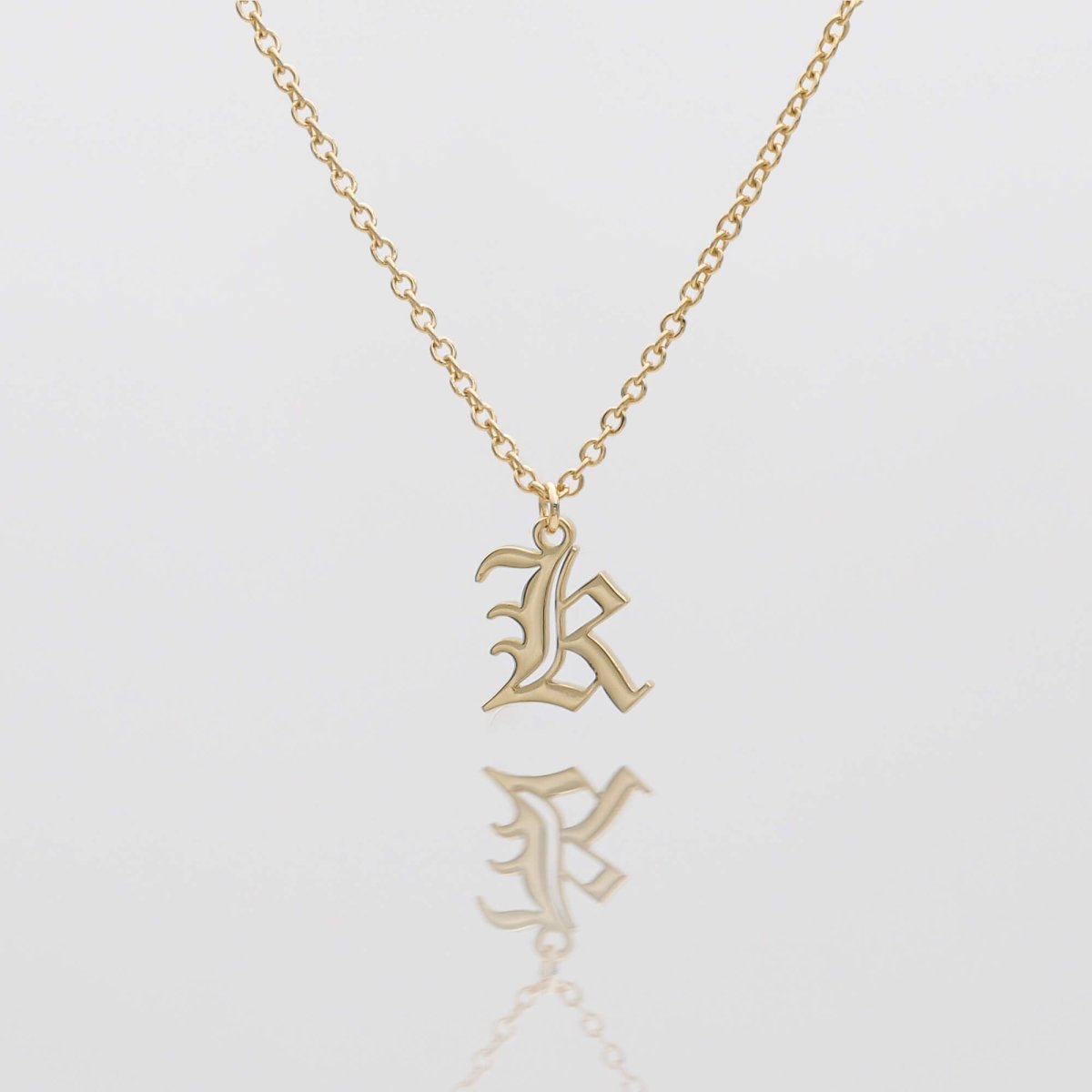 Old English Initial Necklace - ISMI JEWELS