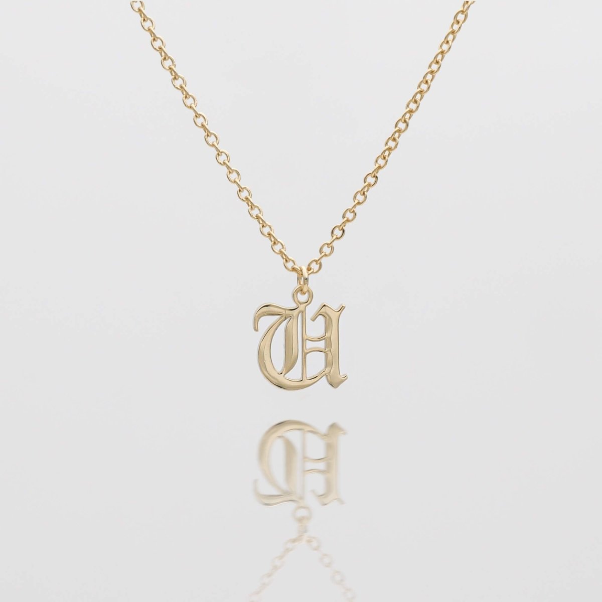 Old English Initial Necklace - ISMI JEWELS