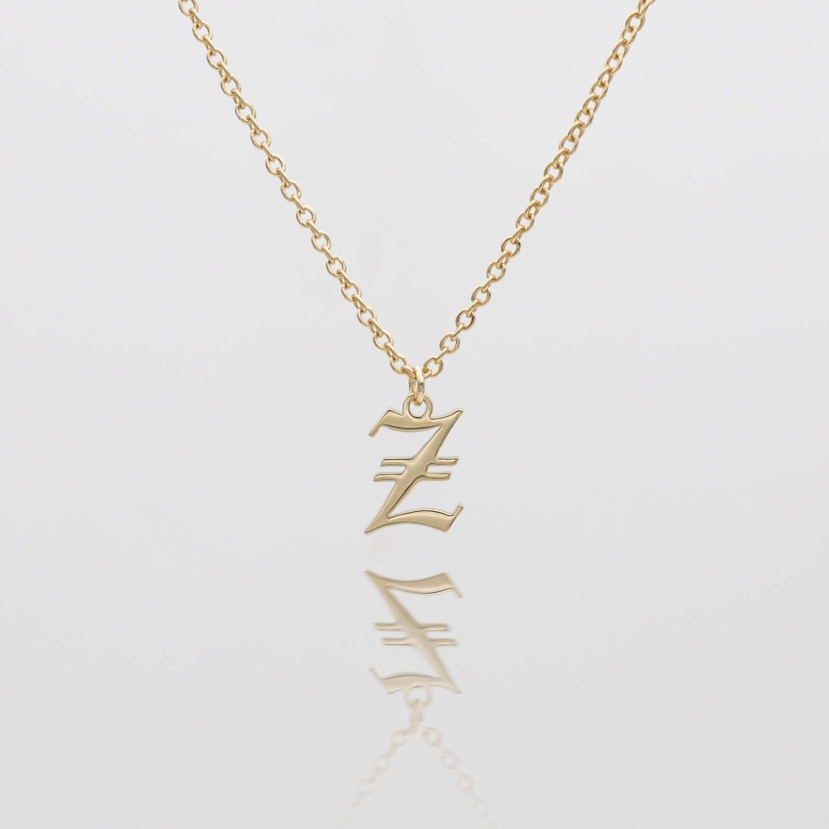 Old English Initial Necklace - ISMI JEWELS