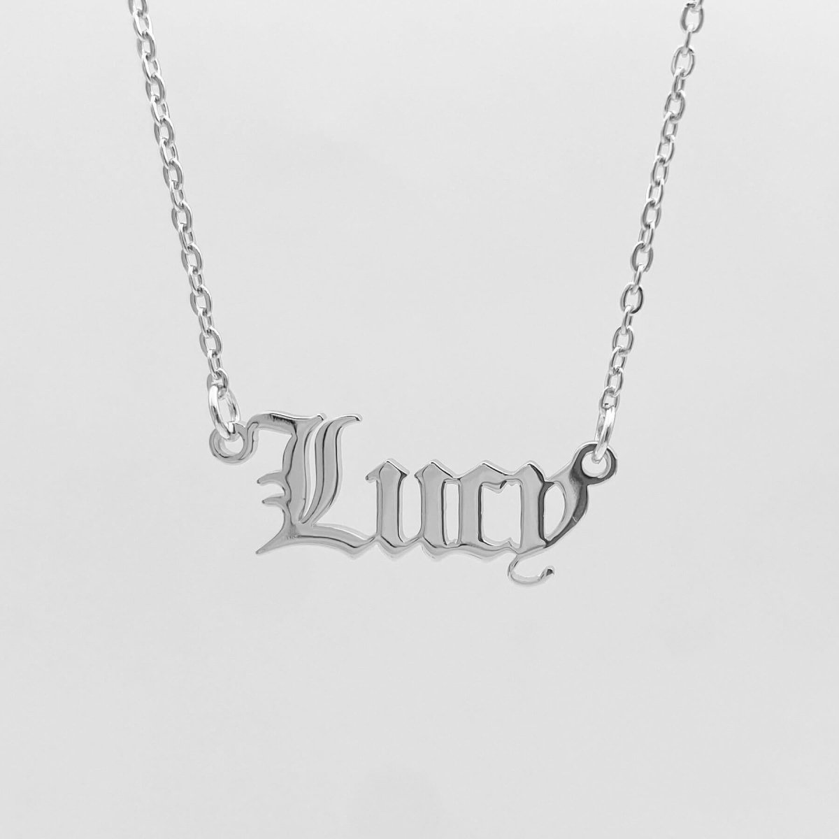 Old English Name Plate Necklace - ISMI JEWELS