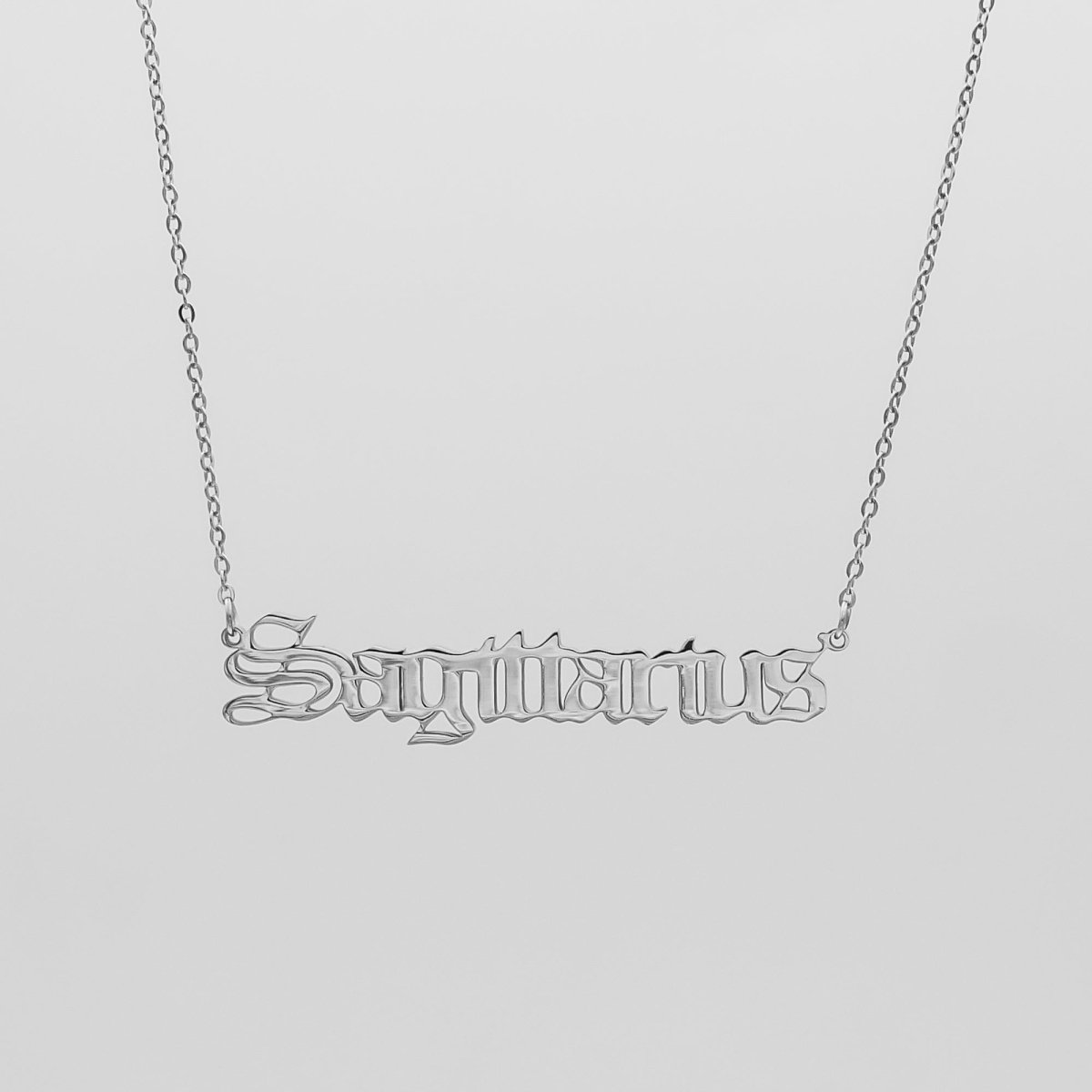 Old English Zodiac Name Necklace - ISMI JEWELS