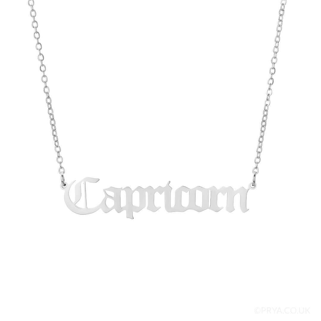 Old English Zodiac Name Necklace - ISMI JEWELS