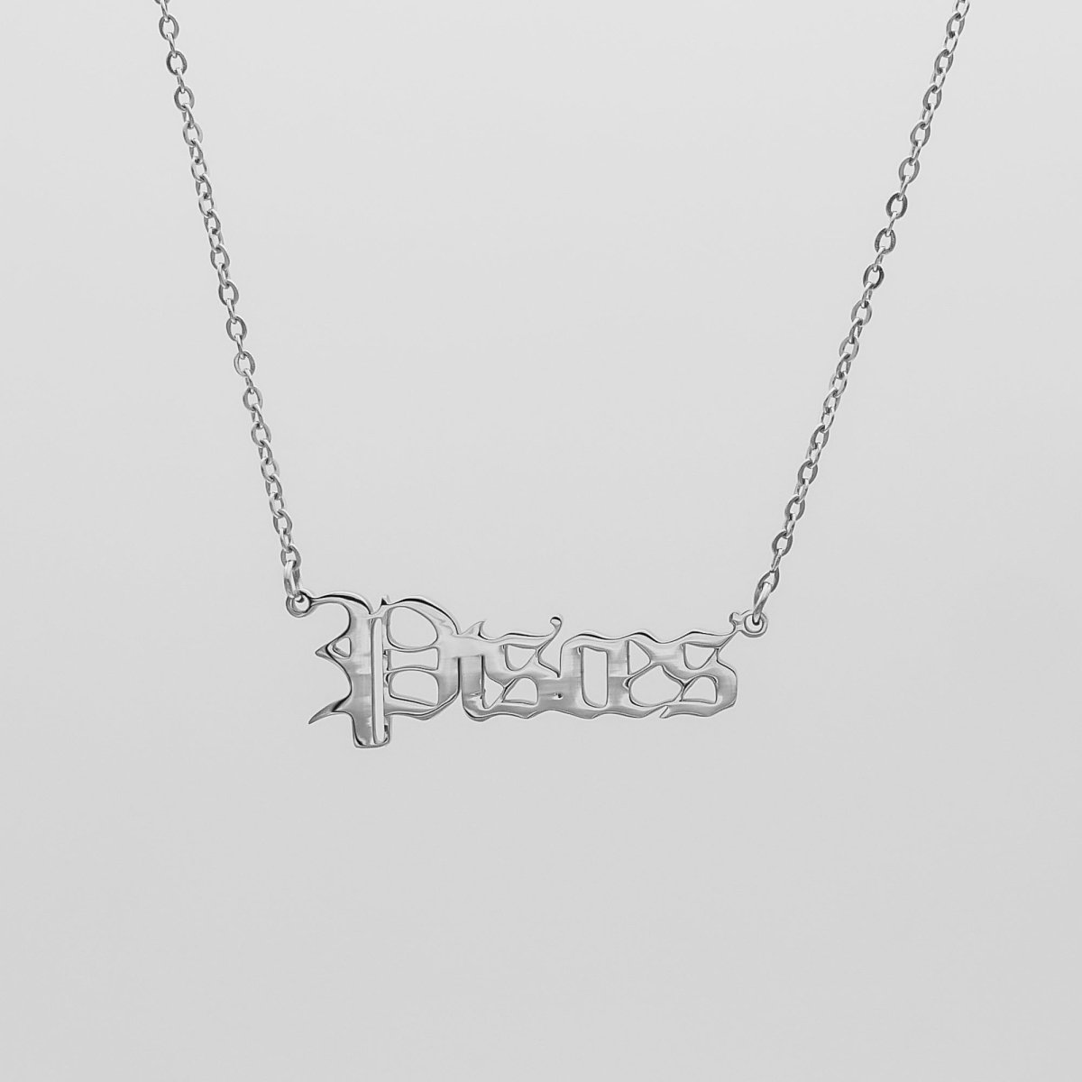 Old English Zodiac Name Necklace - ISMI JEWELS