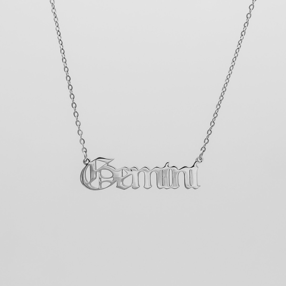 Old English Zodiac Name Necklace - ISMI JEWELS