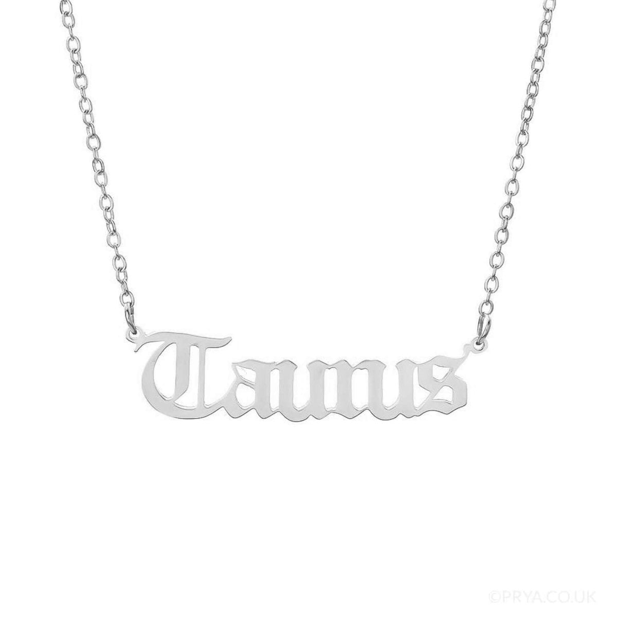Old English Zodiac Name Necklace - ISMI JEWELS