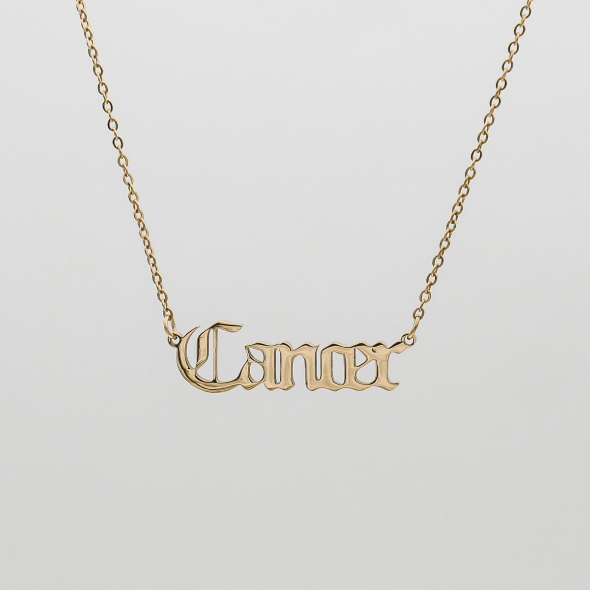 Old English Zodiac Name Necklace - ISMI JEWELS