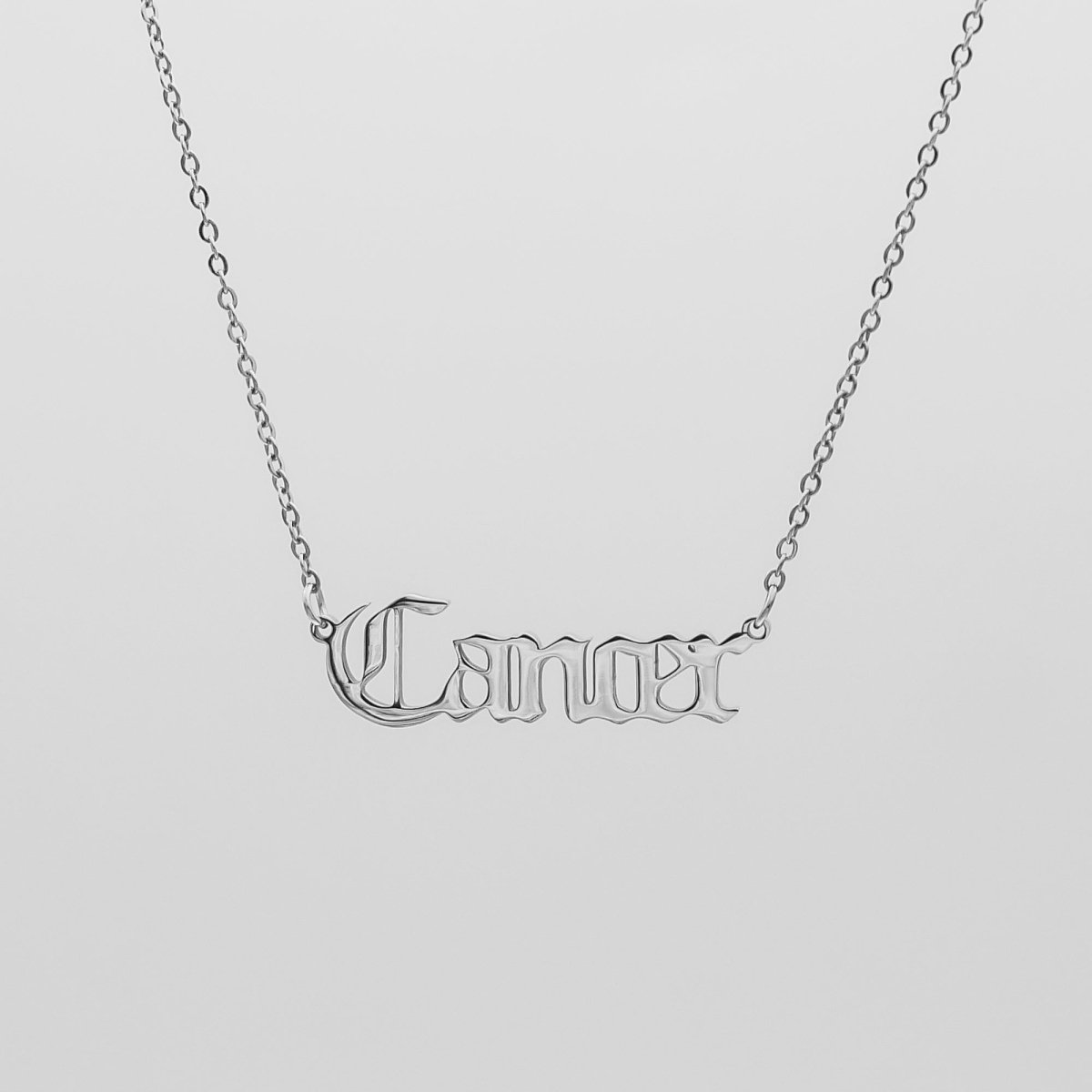 Old English Zodiac Name Necklace - ISMI JEWELS