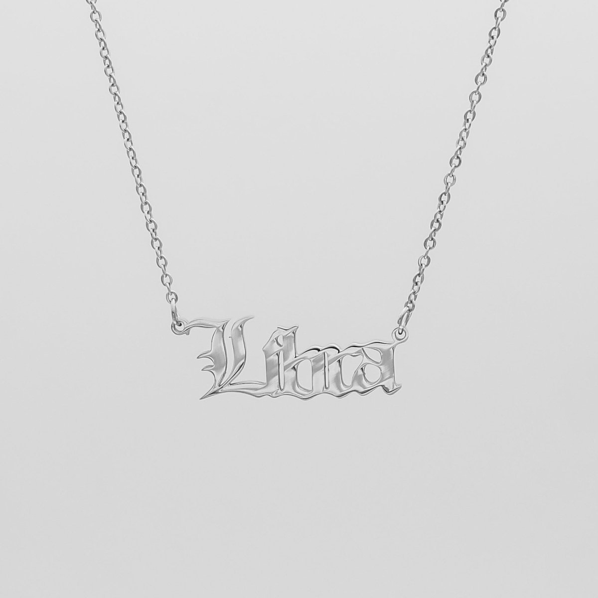 Old English Zodiac Name Necklace - ISMI JEWELS
