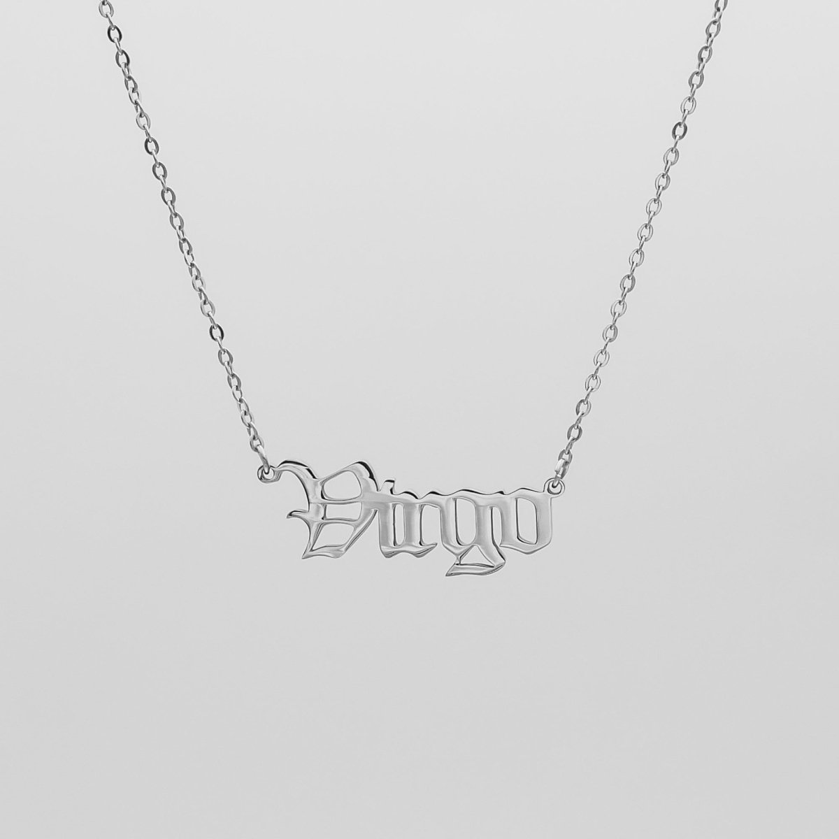 Old English Zodiac Name Necklace - ISMI JEWELS