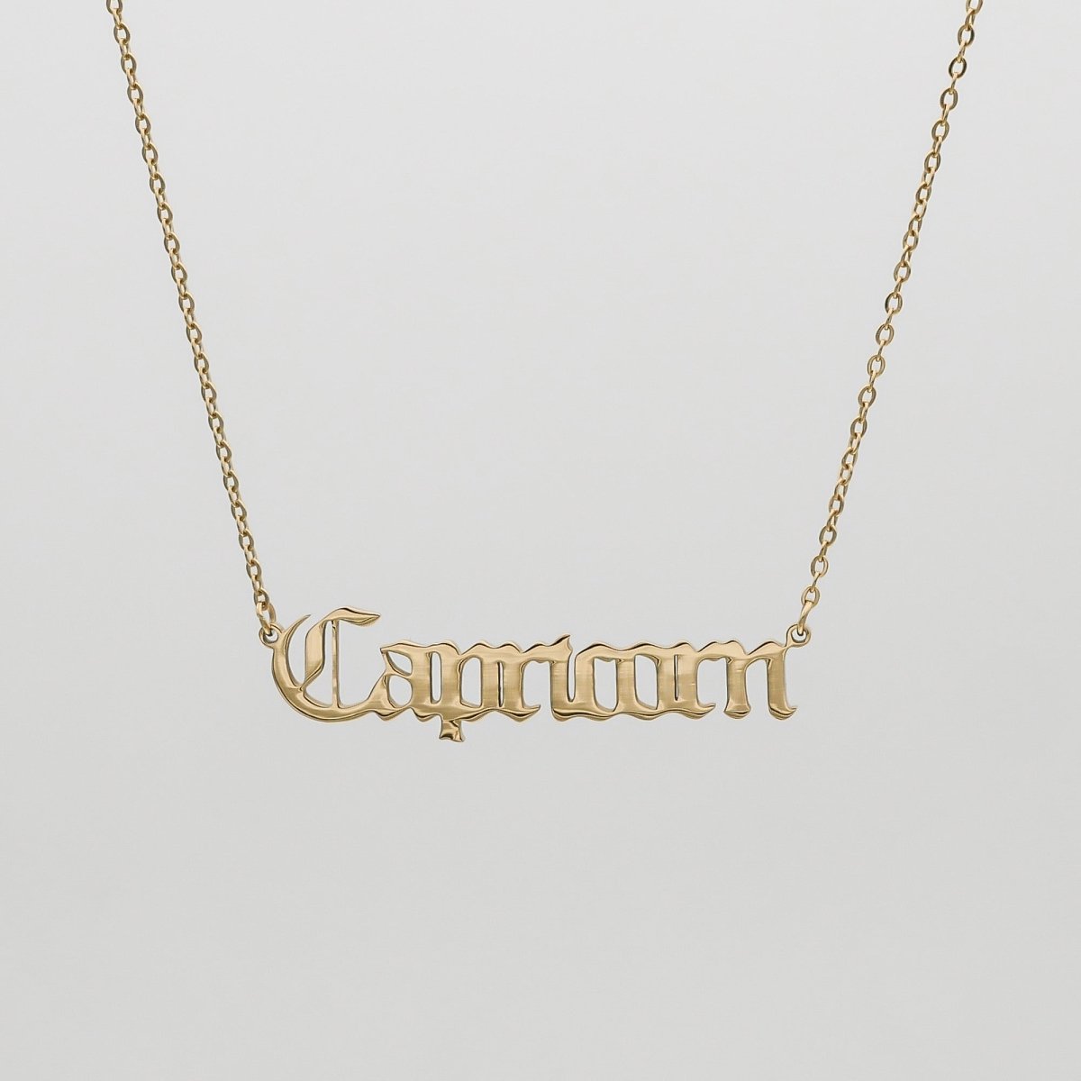 Old English Zodiac Name Necklace - ISMI JEWELS