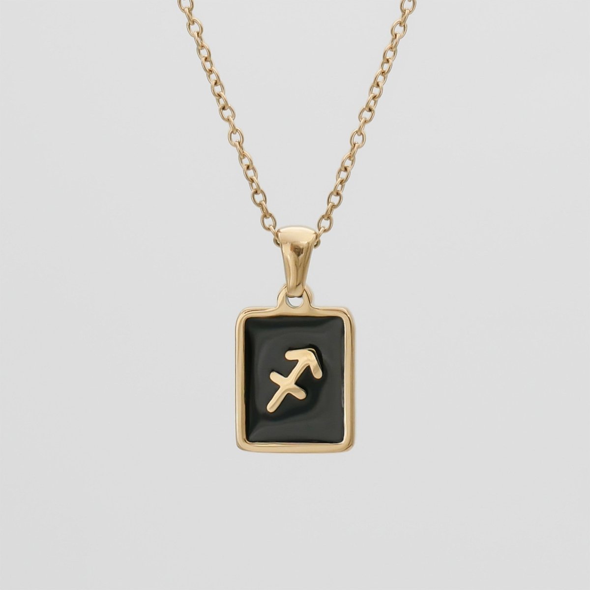 Onyx Zodiac Symbol Necklace - ISMI JEWELS
