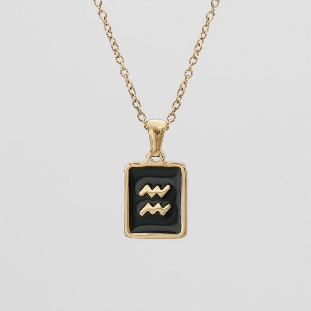 Onyx Zodiac Symbol Necklace - ISMI JEWELS