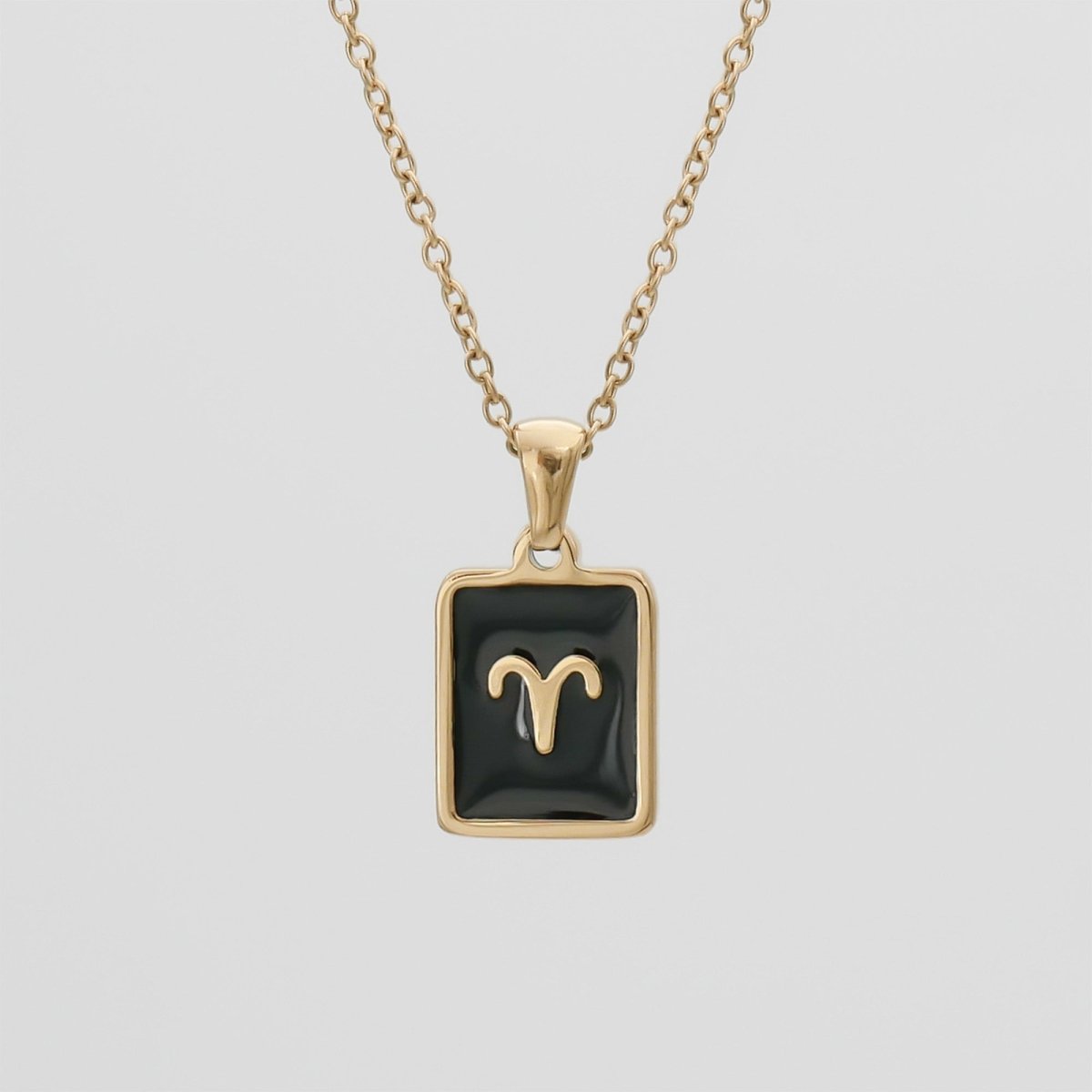 Onyx Zodiac Symbol Necklace - ISMI JEWELS