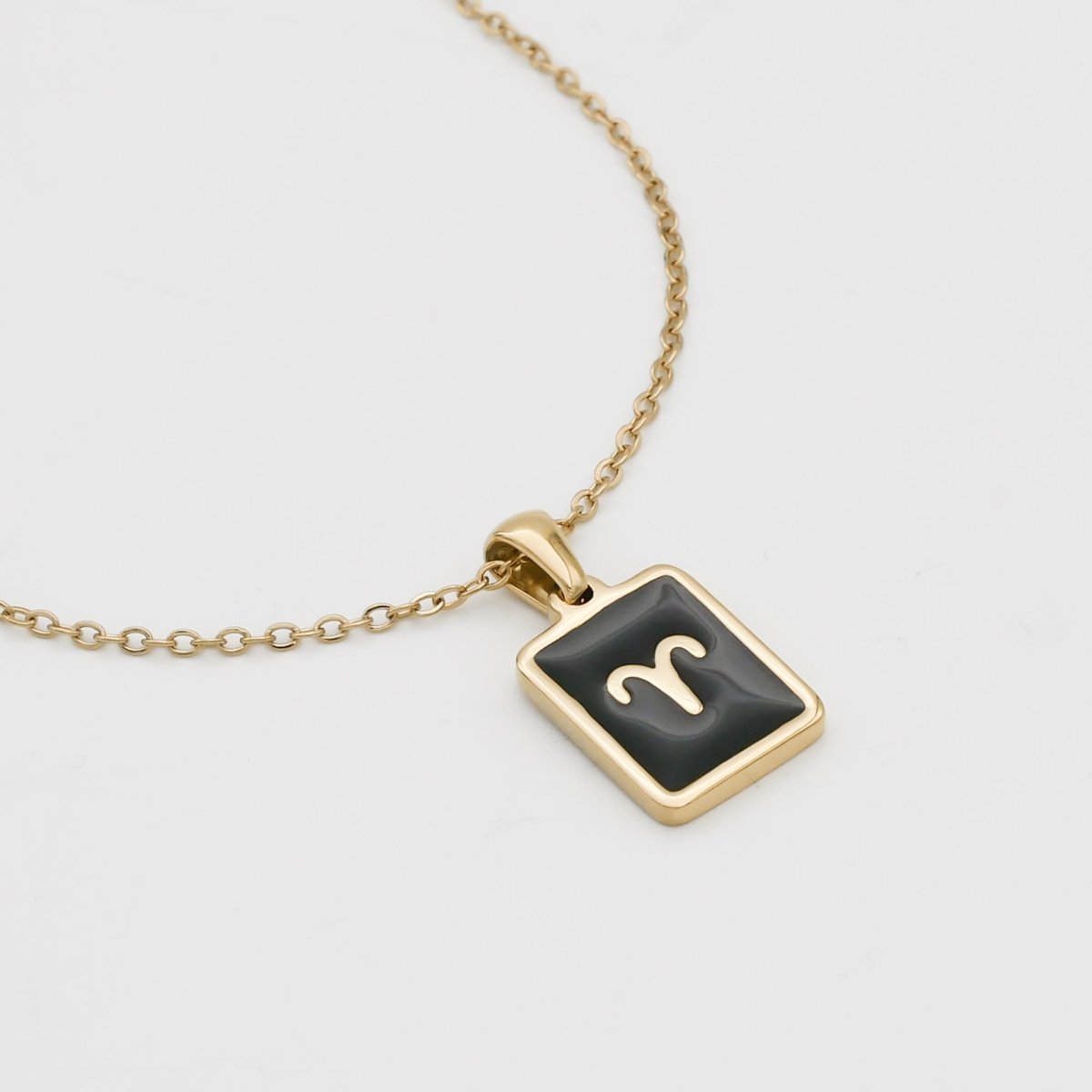 Onyx Zodiac Symbol Necklace - ISMI JEWELS