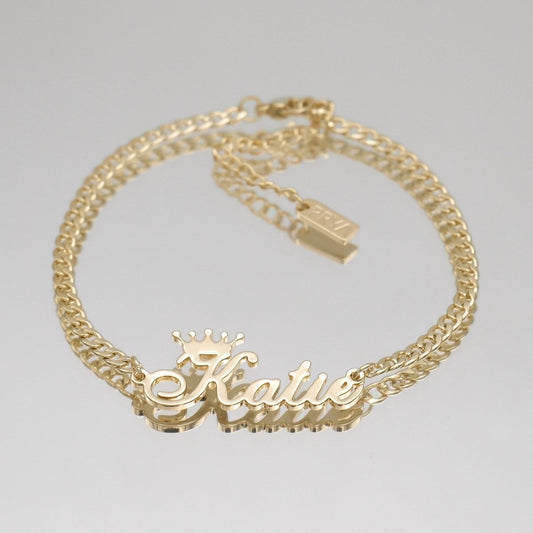Paris Personalized Name Anklet - ISMI JEWELS