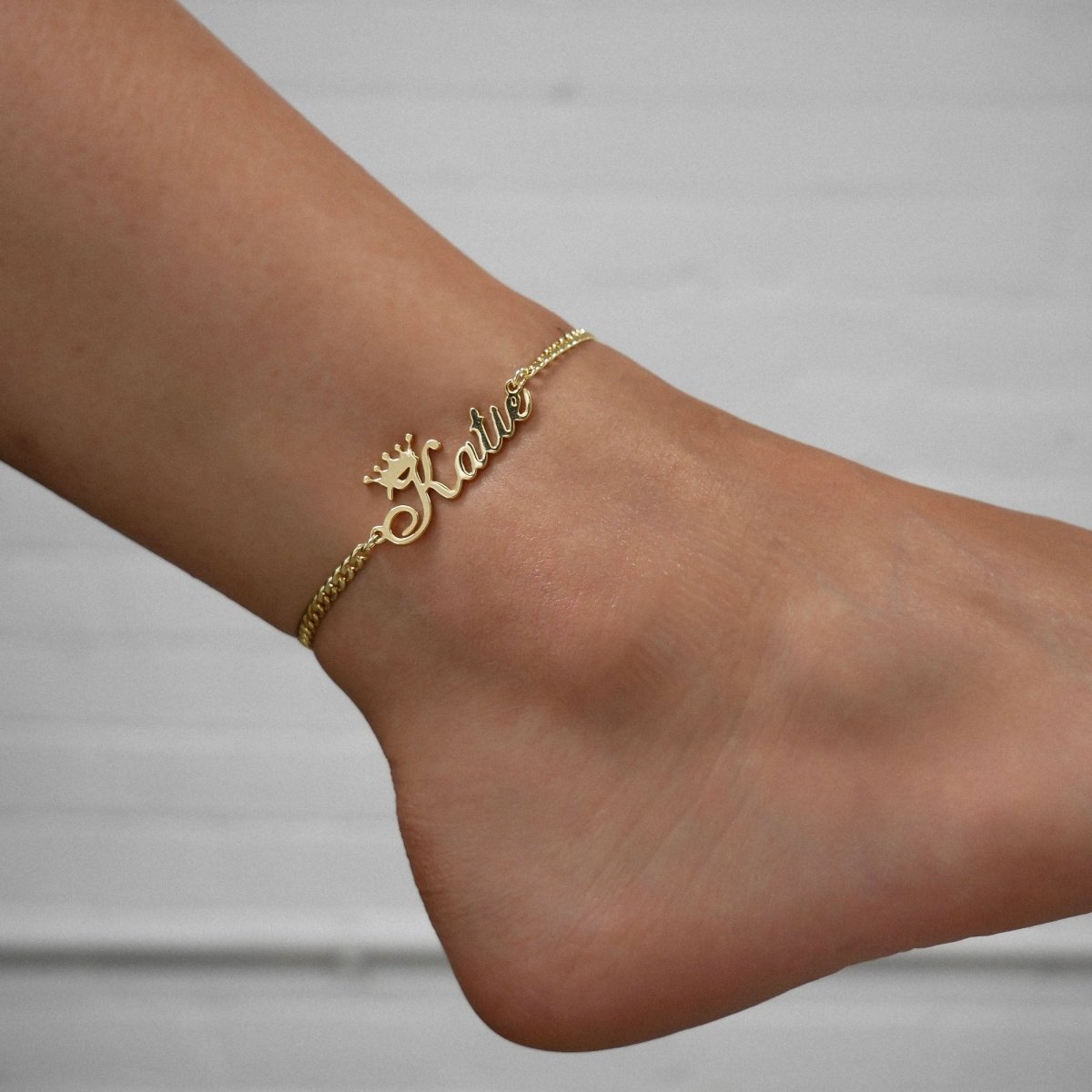 Paris Personalized Name Anklet - ISMI JEWELS
