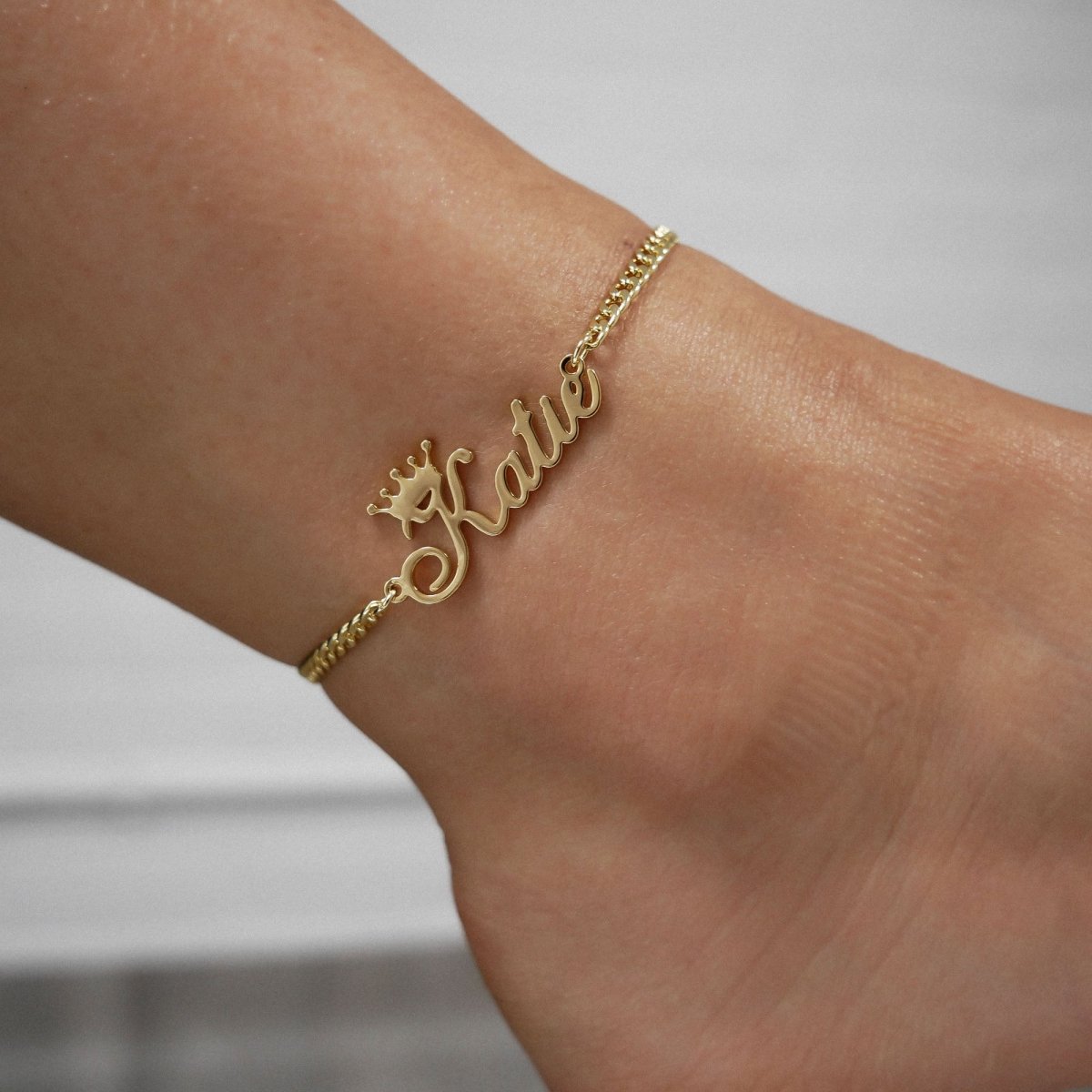 Paris Personalized Name Anklet - ISMI JEWELS