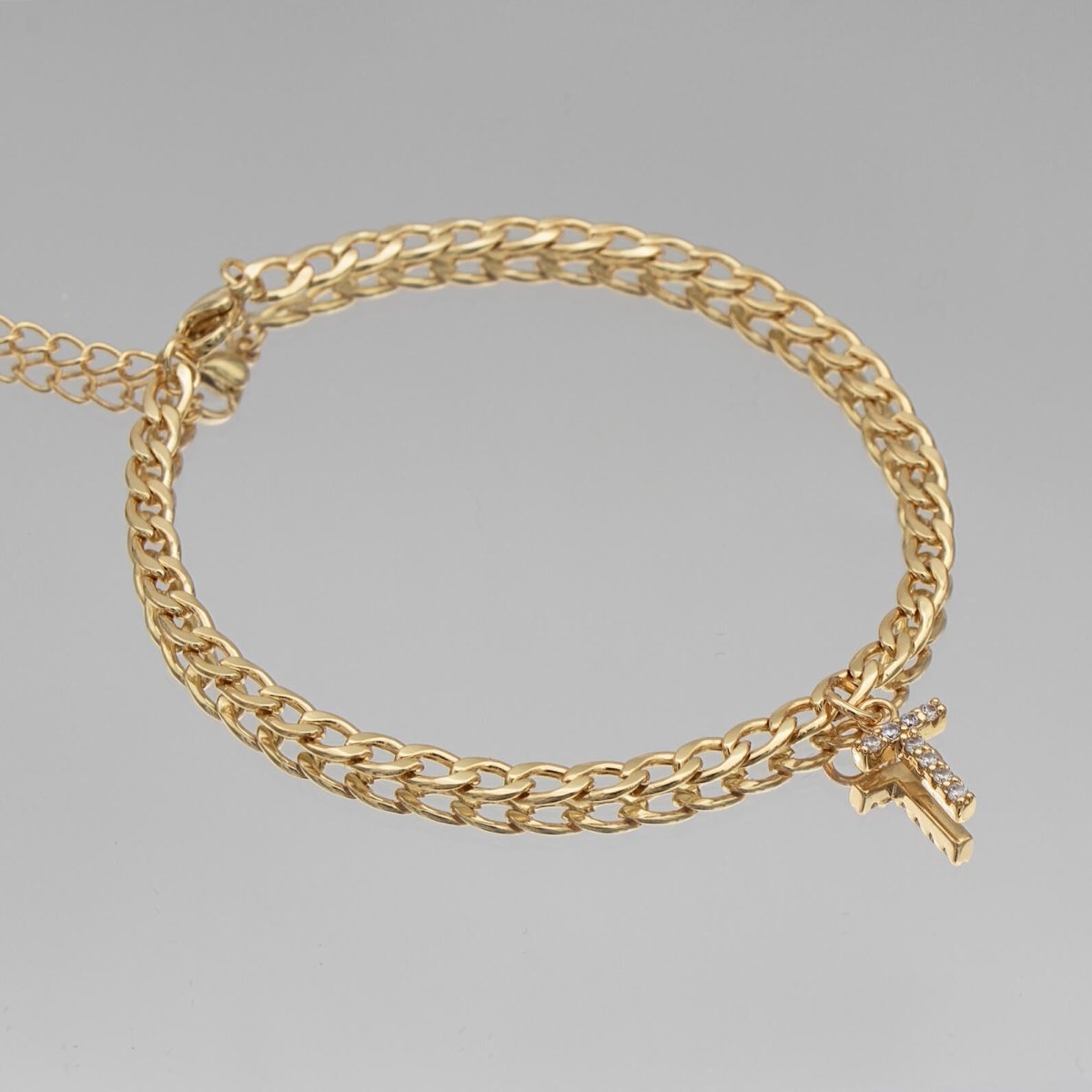 Pave Initial Anklet | Cuban - ISMI JEWELS