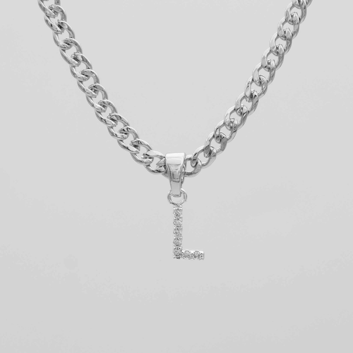 Pave Initial Necklace | Cuban - ISMI JEWELS