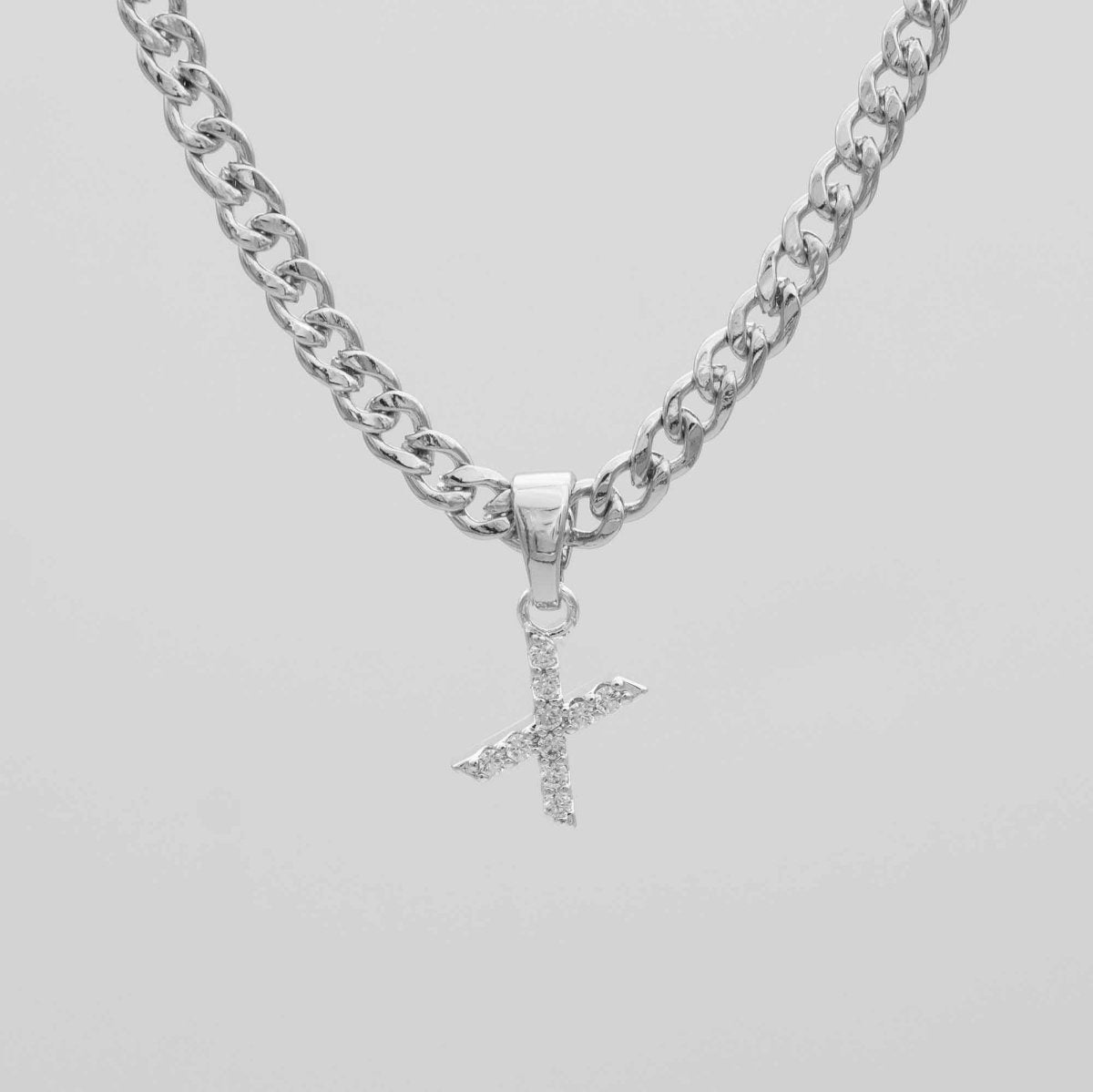 Pave Initial Necklace | Cuban - ISMI JEWELS