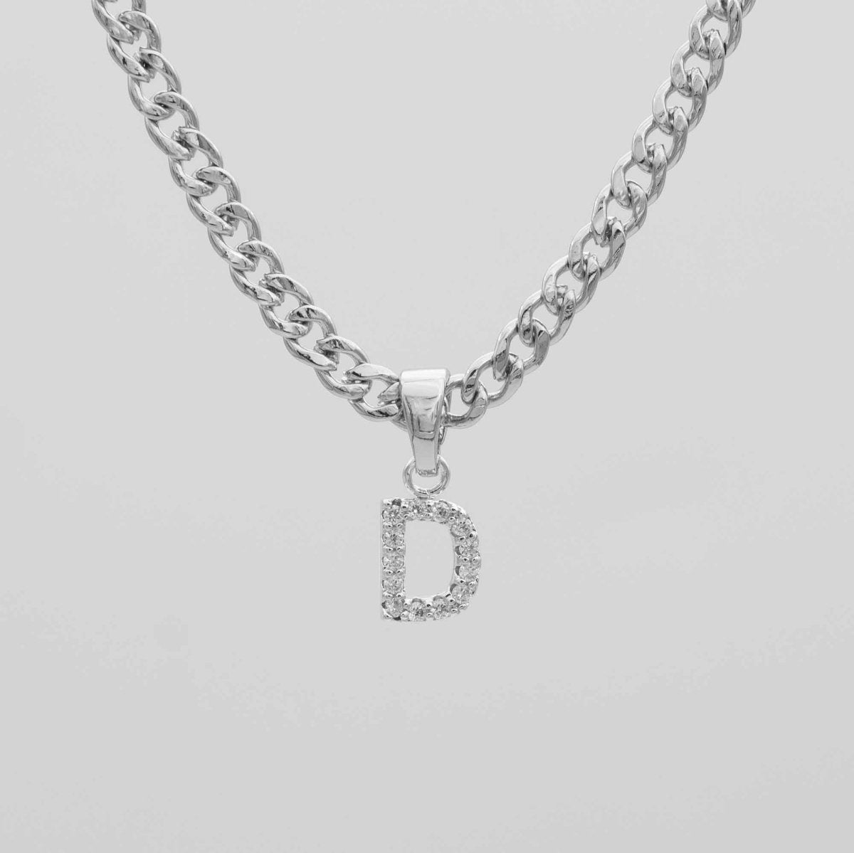Pave Initial Necklace | Cuban - ISMI JEWELS